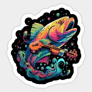 Salmon Playing Violin Sticker